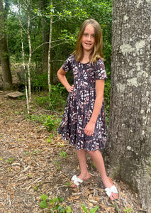 Dark Floral Twirl Dress