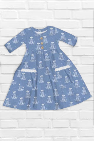 Marian Dress in powder blue