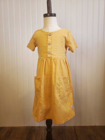 Charlotte Linen Dress in mustard seed